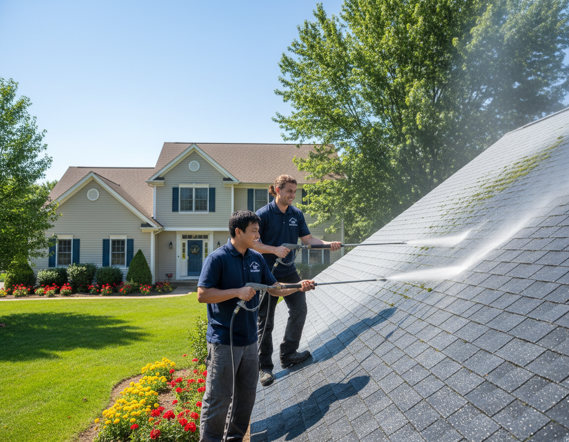 Soft Washing Roofs In Lewis Center OH